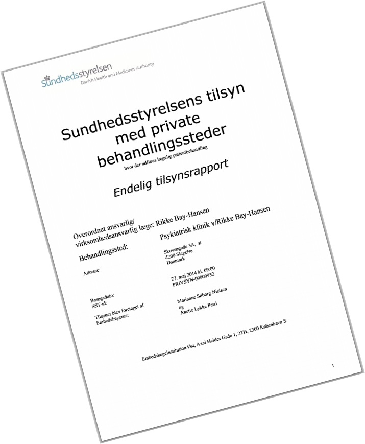 første side af tilsynsrapport